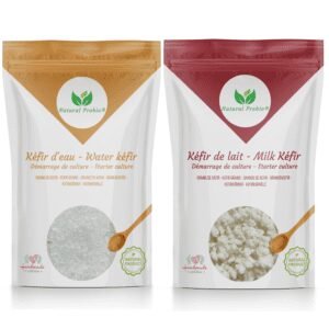 Paquete de 20 g de kéfir de leche y 30 g de kéfir de agua: ¡infinidad de bebidas probióticas caseras !
